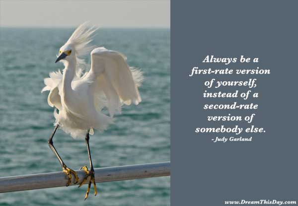 Always be a first-rate version of yourself,